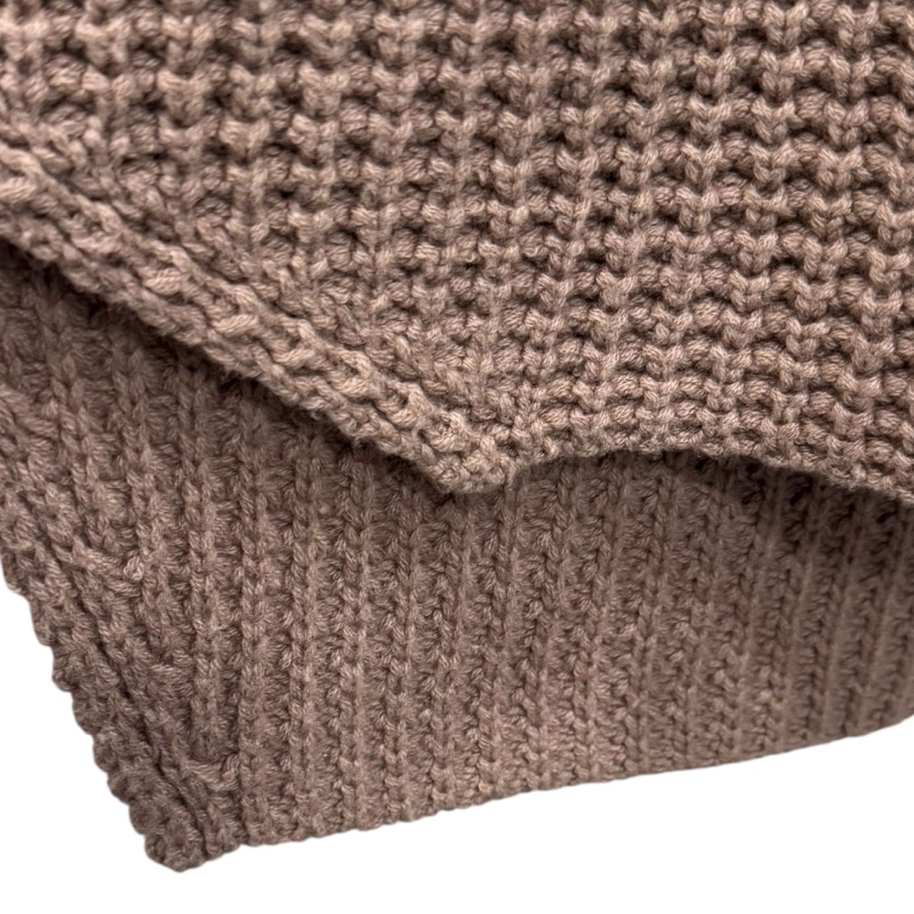 Hatch Waffle Knit Sweater Merino Wool Cashmere Blend Tan - Size Medium - Picture 4 of 7